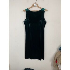 Tash + Sophie Womens Dress Small Emerald Green Velvet Holiday Christmas Party